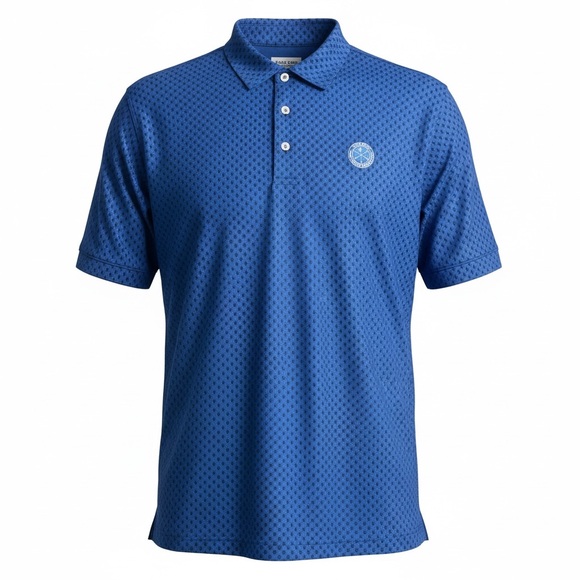 Peter Millar Summer Comfort Royal Blue Skull Polo Pete Dye Golf Club Large L